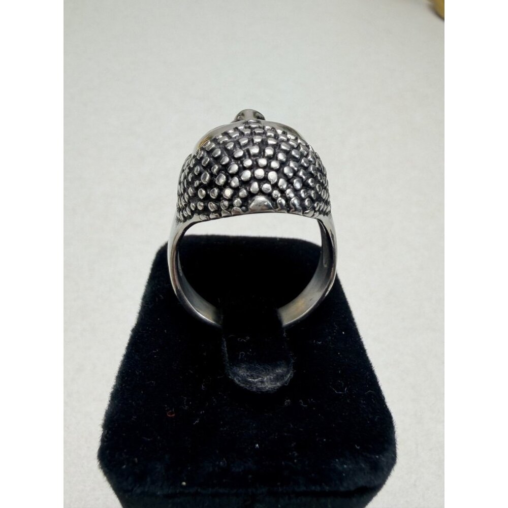 Stainless Steel Buddha Head Ring Meditation Spiritual Style Size 13.5 - Picture 2 of 10